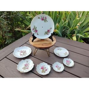 Vintage Floral Nesting Plates: Hand-Painted Gold Trim, Made in Japan